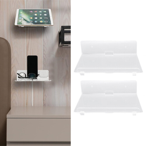 2PCS Acrylic Floating Shelf 20x15 cm Wall Mount