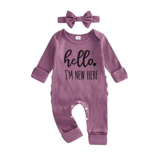 (3-6 Months, Purple) Φθινοπωρινό ολόσωμο φόρεμα για μωρά