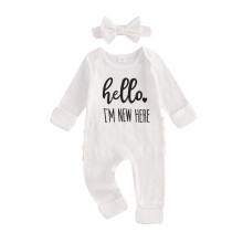 (Newborn, White) Φθινοπωρινό ολόσωμο φόρεμα για μωρά