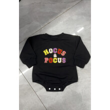 (3-6 Months, Black) Combinaison bébé Halloween, broderie fantôme, manches longues, sweat-shirt, idéale automne/hiver