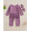 (Newborn, Purple) Φθινοπωρινό ολόσωμο φόρεμα για μωρά 6