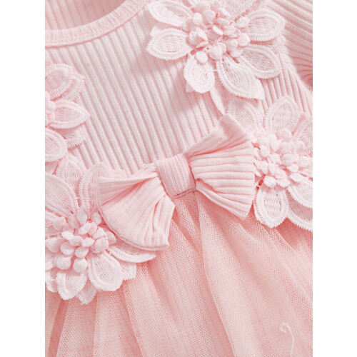 (3-6 Months, Pink) Φόρεμα Romper για για φθινόπωρο-άνοιξη 1