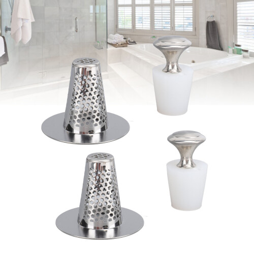 2 Pcs Stainless Steel Silicone Sink Strainers