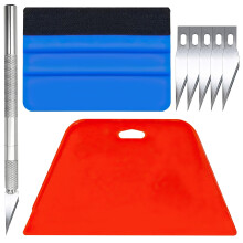 8pcs Car Vinyl Wrap Tool Kit with Durable Felt Edge Squeegee for Bubble Application and Window Tint