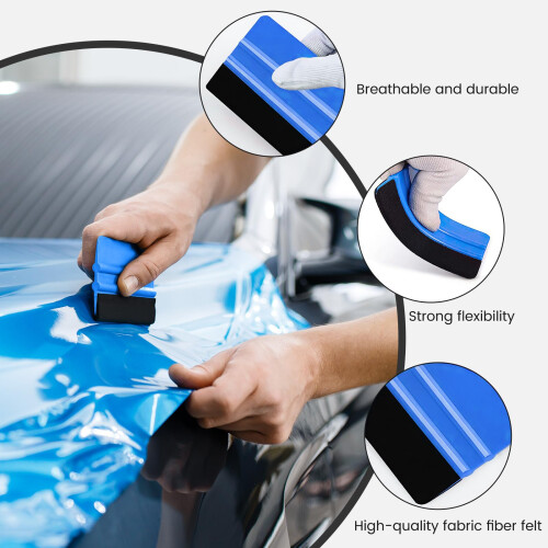 8pcs Car Vinyl Wrap Tool Kit with Durable Felt Edge Squeegee for Bubble Application and Window Tint 2