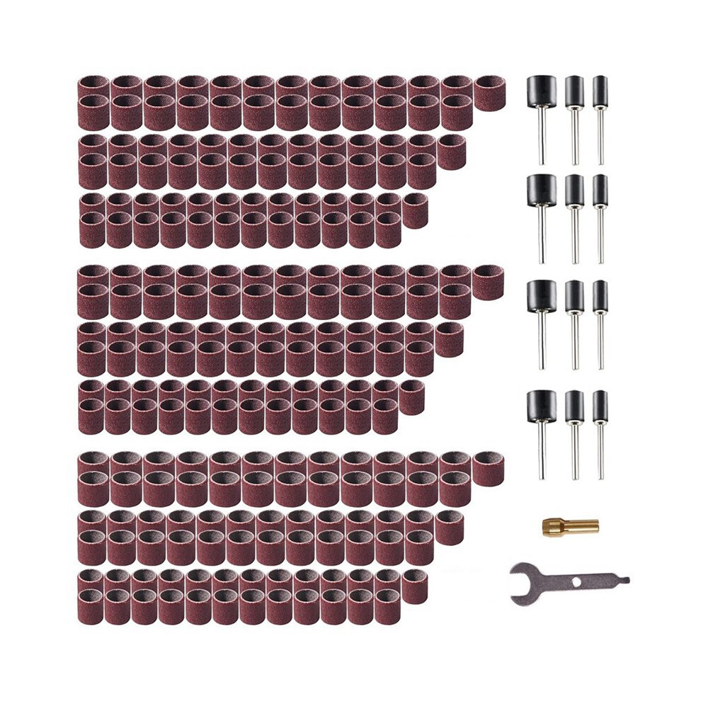 239Pcs Sanding Drums Set For Rotary Tool, 80 120 180 Grit Sanding Bits, Drill Sander Accessories For Woodworking 6032068108378
