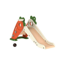 3 in 1 Foldable Toddler Slide with Basketball Hoop, Climber, Carrot-themed, for 1-3 Years