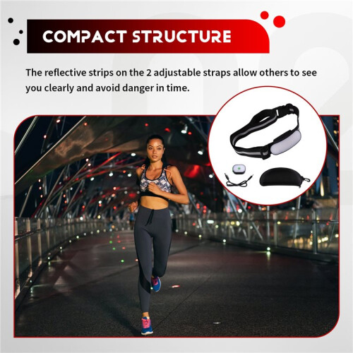Fanny Pack Running Light Rechargeable 5 Modes Running Lights with Rear Red Light Waterproof Flashlight for Night Safety 2