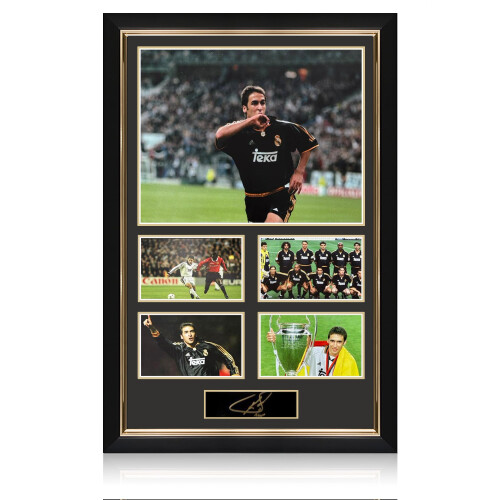 Raul Signed Plaque Photo Presentation: UCL Winner. Deluxe Frame