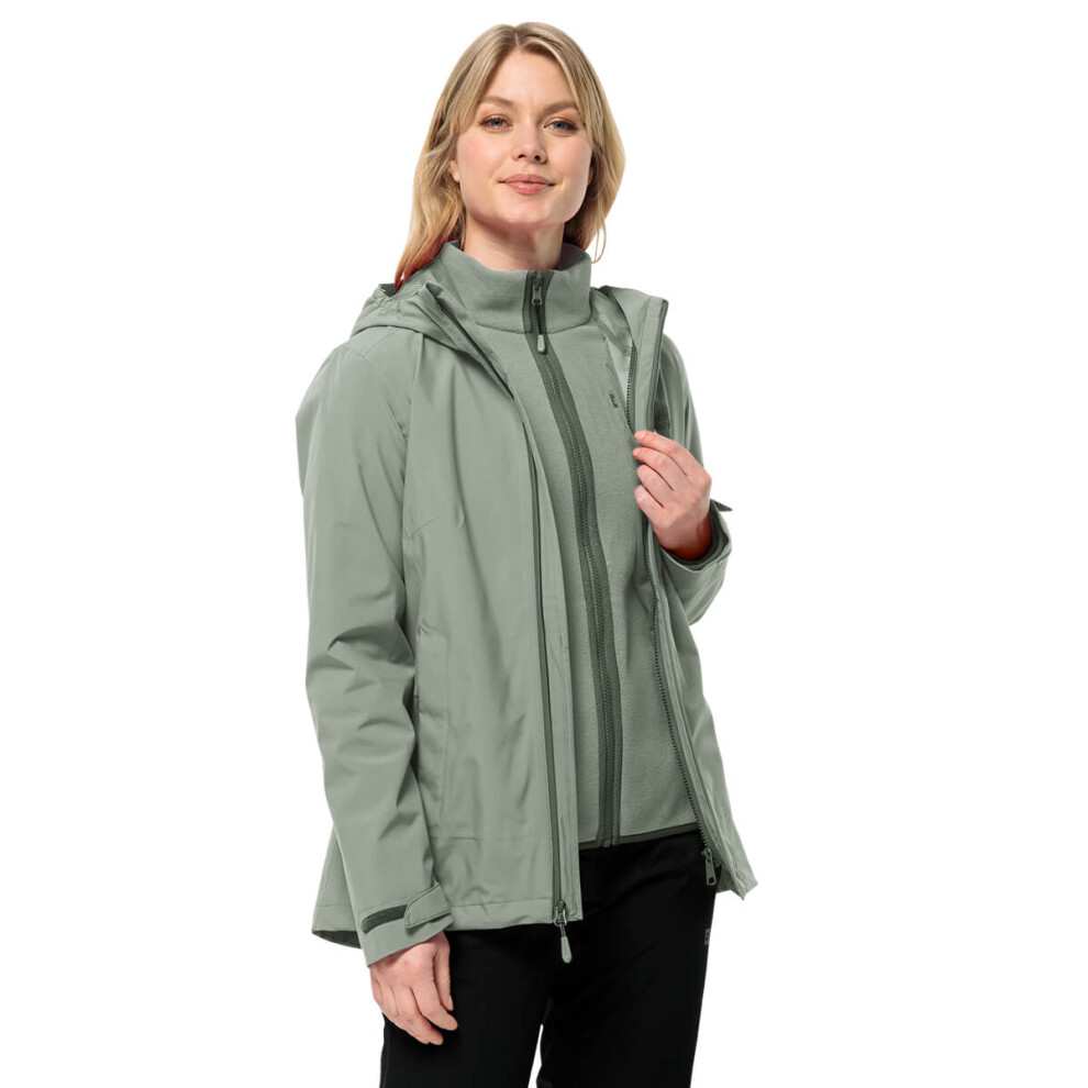 Jack Wolfskin (Xs, Mint Leaf) Womens 2026 Moonrise 3 In 1 Waterproof Windproof Jacket