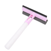Window Cleaning Squeegee with BuiltIn Spray System, DoubleSided Tool for Glass and Mirrors, Pink