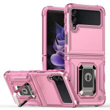 Case for Samsung Z Flip 3 with Integrated Metal Ring, Slim Anti‑Slip Armor Protective Cover, T7 Model