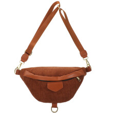 Adjustable Crossbody Chest Bag and WearResistant Corduroy Fanny Pack for Travel Hiking Running Cycling