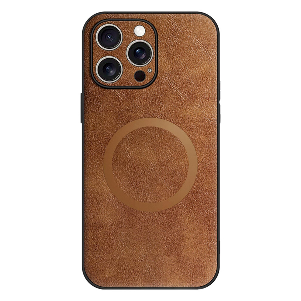 Leather Case For Iphone 16 Plus, Shockproof Slim Design With Magsafe, Antifingerprint Fit Brown 9351714435451