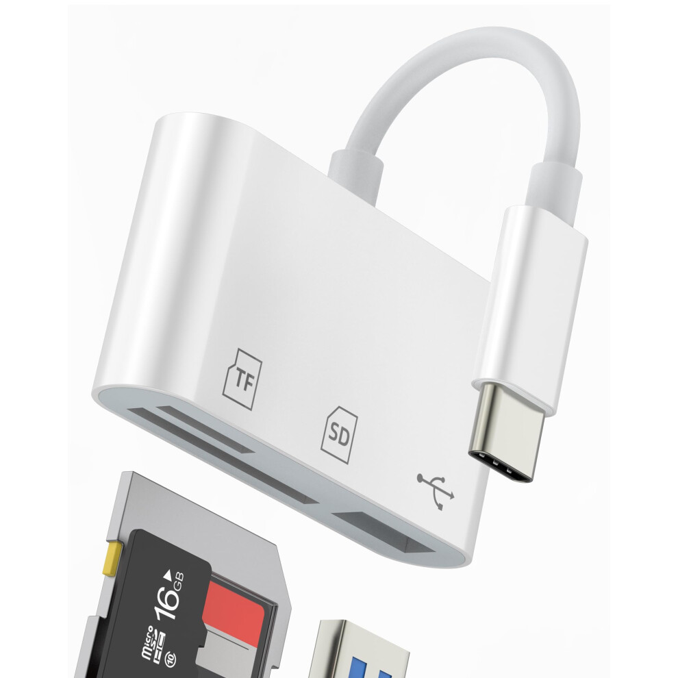 Usb C Card Reader 3In1 Otg Adapter For Iphone Ipad Macbook And Samsung S24 Speed Transfer 9330225284789