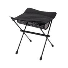 Folding Camping Stool with Lightweight Aluminum Frame, Detachable Legs and Carry Strap for Hiking, Khaki Black