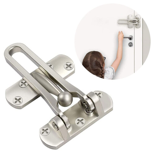 Heavy Duty Stainless Steel Door Security Chain Lock for Home AntiTheft Protection, Silver Finish 1
