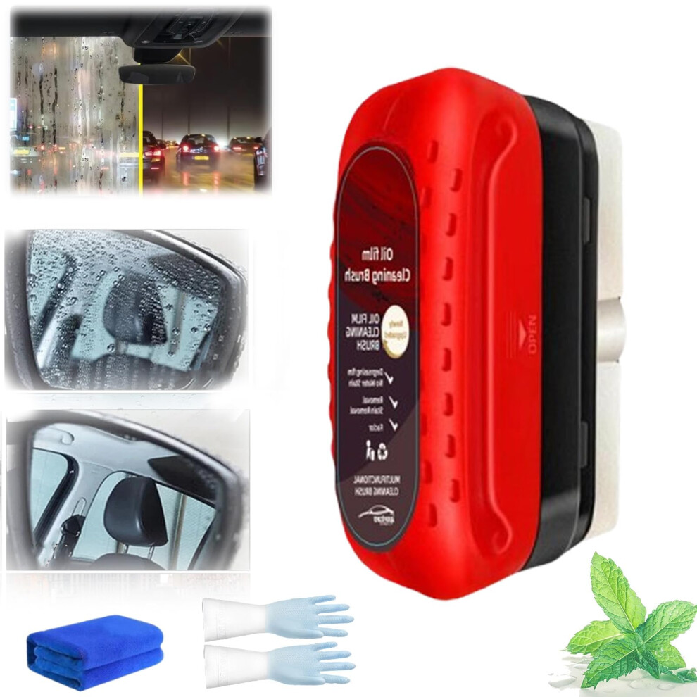 2024 Upgraded Windshield Cleaner Tool With BuiltâIn Liquid Dispenser, Fast Oil Film Removal, Hydrophobic Glass Protection (1PcsâA) 9771547813156