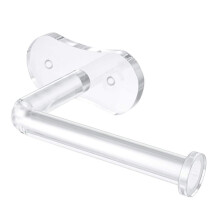 Acrylic Toilet Paper Holder Wall Mounted with 2in1 Storage Shelf, Transparent Modern Bathroom Tissue Dispenser