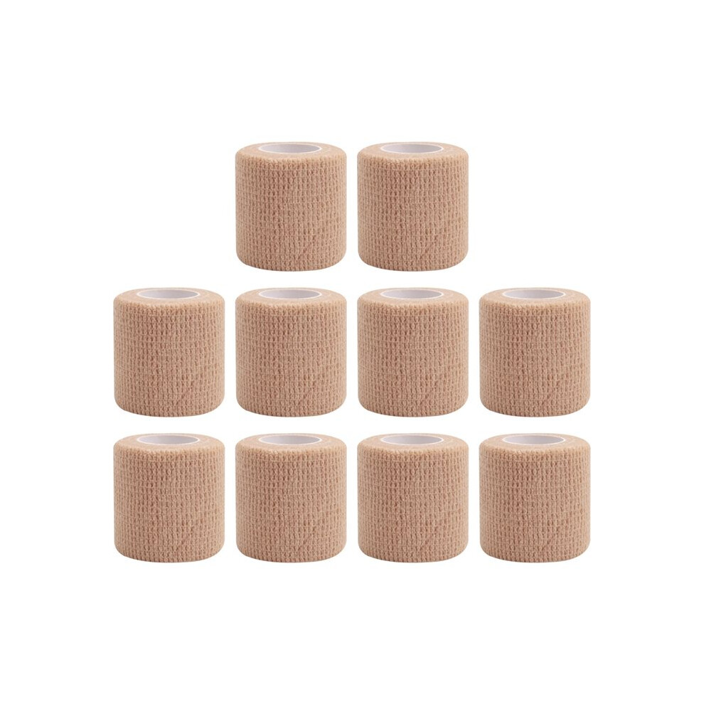 Tauoh Beige 10Pcs Colorful Sport Self-Adhesive Elastic Bandage Wrap 4.5M Elastic Band For Knee Support Pad, Fingers