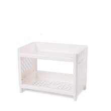 Adjustable 2 Layer Bathroom Shelf Storage Organizer for Bathroom and Kitchen, Compact SpaceSaving Design