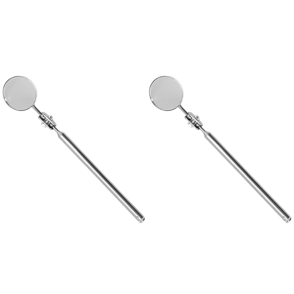 2X Universal Automotive Maintenance Inspection Mirror Folding Telescopic Reflector 50Mm 4713507416804
