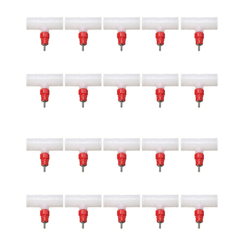 Chicken Nipples Tee Fittings - Fully Automatic Poultry Waterers Kit Chicken Water Drinker 20 Pack