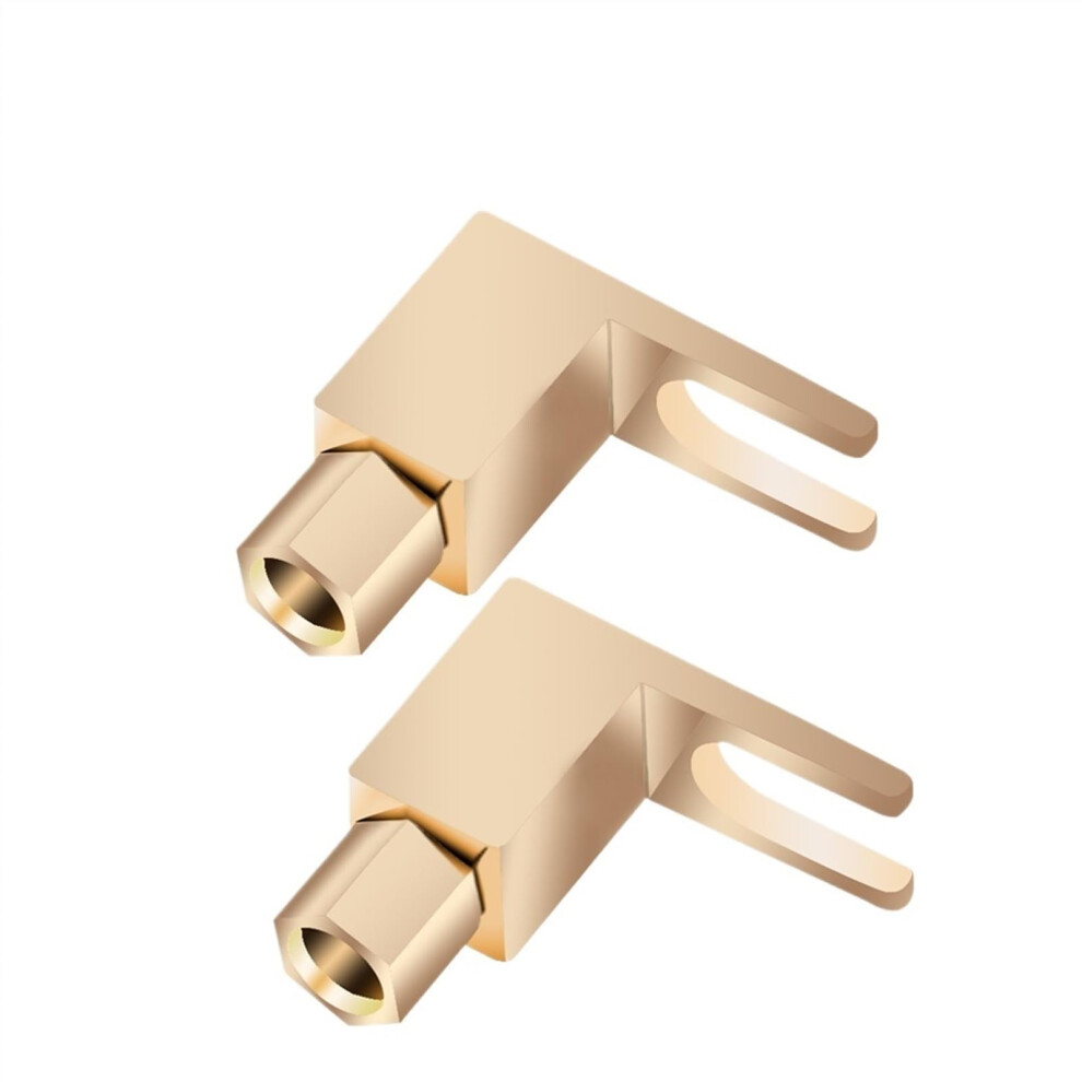 100Pcs Banana Plugs And Utype Spade Forks For Speaker Wire, Goldplated Brass, Right Angle, Screw 9073542954989