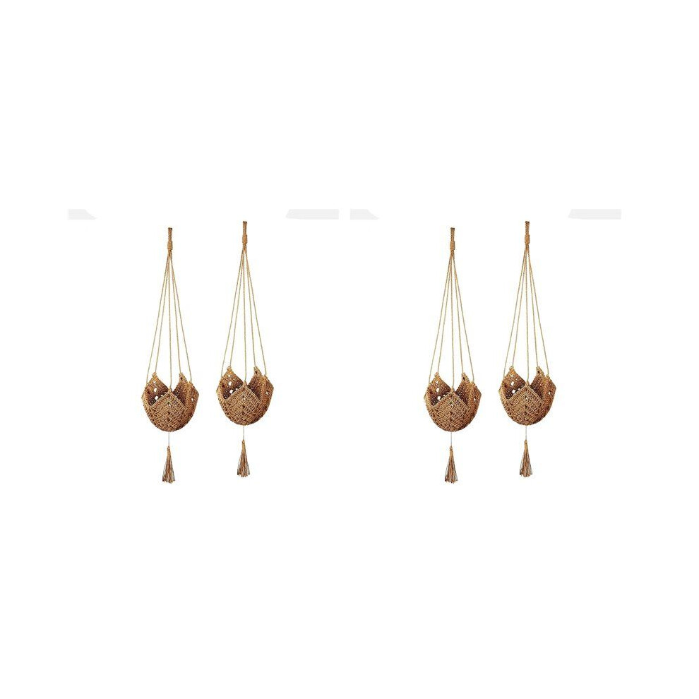 Plant Hanger, Jute Hanging Planter Handmade Wall Hanging Pot Planters For Indoor Outdoor(Pot Not Include), 4 Packs 6031762646483