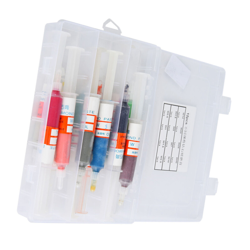 12Pcs Diamond Sand Polishing Paste Resin/Wax Box 5061393593260