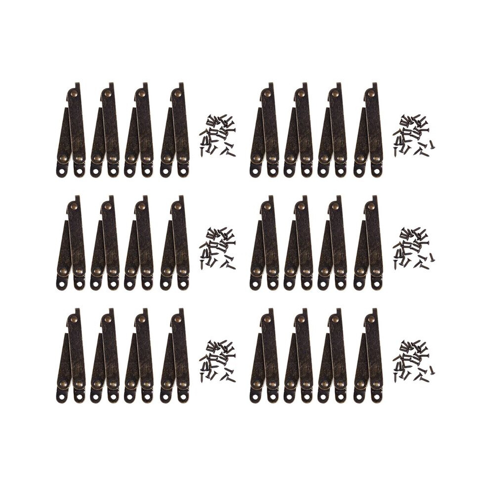 Furniture Box Rotatable Folding Lid Support Hinge Bronze Tone 24Pcs 6032356041929