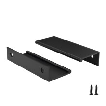 10 Pack Black Cabinet Pulls 3 Inch Hole Centers Aluminum Drawer Handles with Durable Solid Cast Design