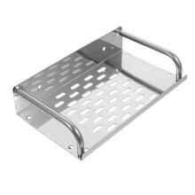 Bathroom Wall Shelf Stainless Steel Shower Shelf with Hollow Drainage Design and Modern Silver Finish
