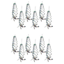 12 Pack Bird Repellent Spiral Reflectors Silver Mylar Spinner, Hanging Reflective Bird Deterrent Device