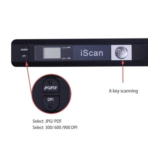 2X Scanner Portatile 900 DPI Scanner per Documenti A4 Display LCD Supporta Formati JPG/PDF Ideale per Libri e Immagini 2