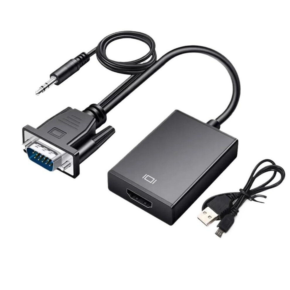 Vga To Hdmi Adapter With 3.5Mm Audio, 1080P Vga Male To Hdmi Female Converter For Pc To Tv 9073542955191