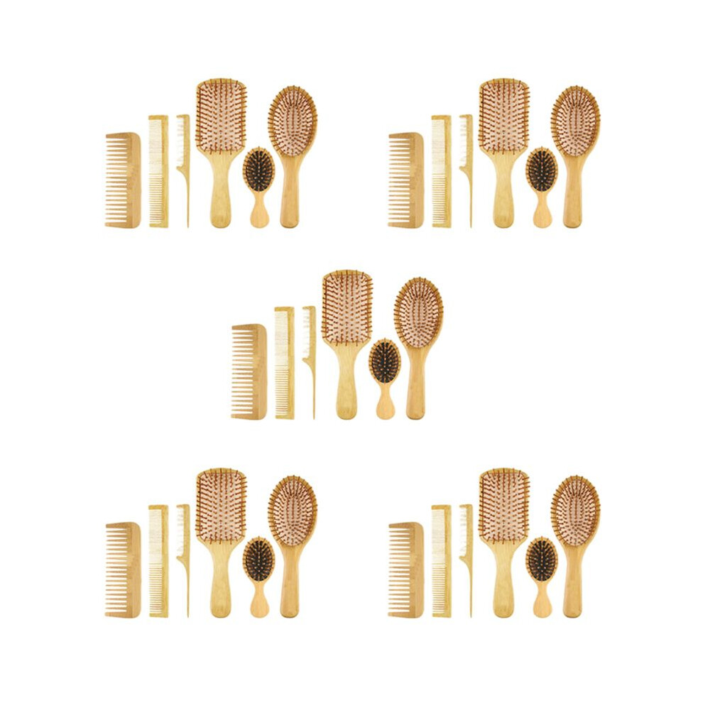 30Pc Wood Comb Healthy Paddle Cushion Hair Loss Massage Brush Hairbrush Comb Scalp Hair Care Healthy Bamboo Comb Torribaly