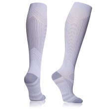 Graduated Compression Socks for Men and Women 2030mmHg, Breathable AllDay Comfort Fit for Running, Travel, and Nursing (Light Gray, 2XL)
