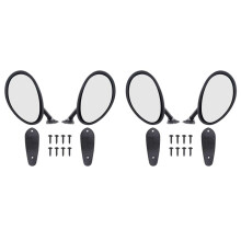 2X Classico Retro Porta Ala Specchietto Retrovisore Opaco Specchio Retrovisore Accessori per Auto Stile California Nero L R Specchio Bianco