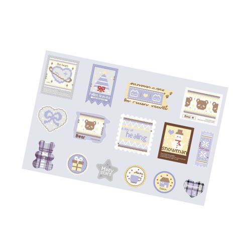 Scrapbook Sticker Retro Knitted Patterned Paper Sticker for-4