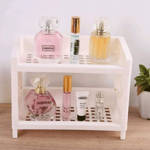 Adjustable 2 Layer Bathroom Shelf Storage Organizer for Bathroom and Kitchen, Compact SpaceSaving Design 1