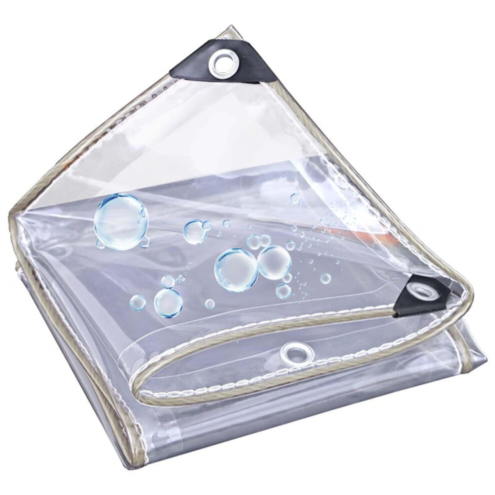 Clear Heavy Duty Waterproof Pvc Tarp 9.8X13.8ft With Reinforced Edges And Grommets For Patio Greenhouse Outdoor Cover 9771547813897