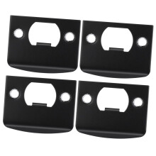 4pcs Heavy Duty Stainless Steel Door Strike Plate Black D Type for Deadbolt Lock Alignment and Enhanced Door Security