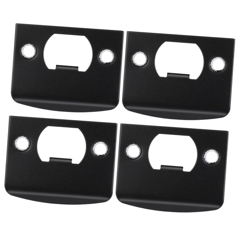 4Pcs Heavy Duty Stainless Steel Door Strike Plate Black D Type For Deadbolt Lock Alignment And Enhanced Door Security 9351714436649