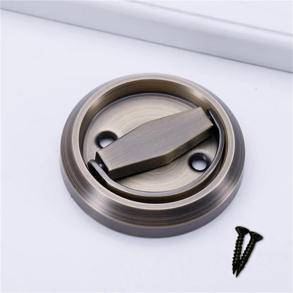 Sliding Door Lock Flushmounted Hidden Pull Ring For Wooden Closet Door Single Bronze Finish 9073542955726