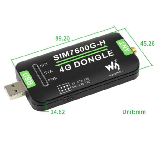 2X Waveshare SIM7600G-H 4G DONGLE Module An Internet Access Module for Raspberry Pi GNSS Global Communication 1