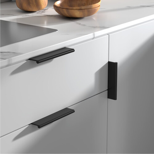 10 Pack Black Cabinet Pulls 3 Inch Hole Centers Aluminum Drawer Handles with Durable Solid Cast Design 2