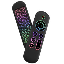 2.4G Voice Remote Control Wireless Gyroscope Air Mouse 7 Color Backlight Keyboard for Android TVBox PC