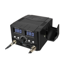 Stazione Saldante 2 In 1 da 750 W con Impugnatura Ad Aria Calda e Punta per Saldatore per PCB, IC, SMD e BGA di Telefoni, Spina UE.