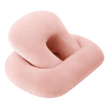 Oreiller Cervical Ergonomique Double Couche pour le Bureau, les Voyages et une Utilisation Multiple - Soutient la TĂŞte et la Nuque Rose